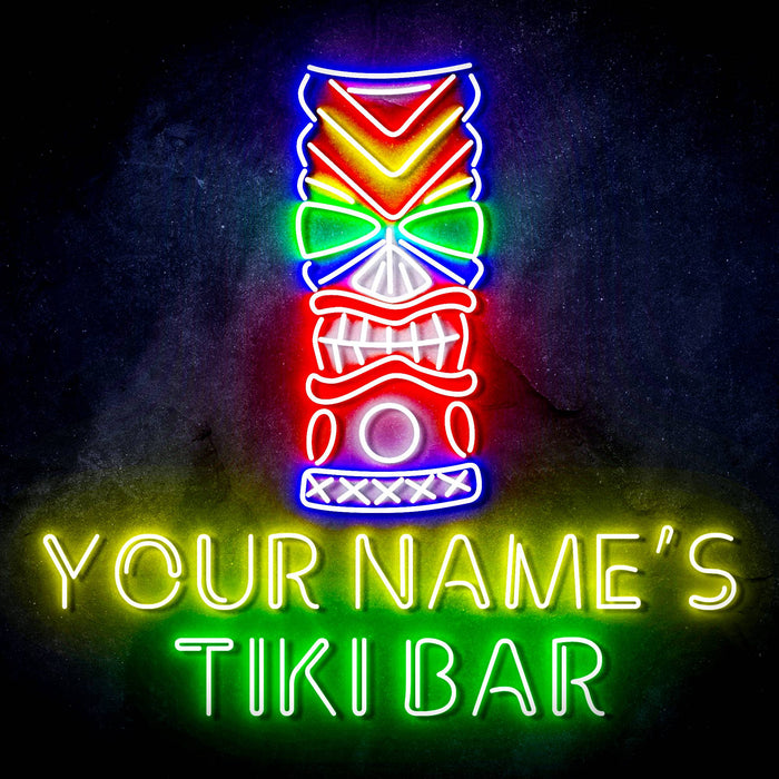 Personalized Ultra-Bright Tiki Bar LED Sign with Remote (Neon-Style, LED Technology) - Way Up Gifts