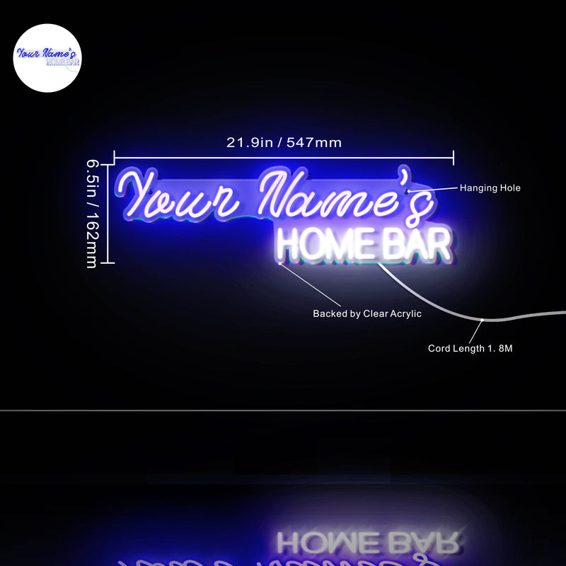 Personalized Ultra-Bright Home Bar Custom Text LED Sign with Remote (Neon-Style, LED Technology) - LED Gift Works