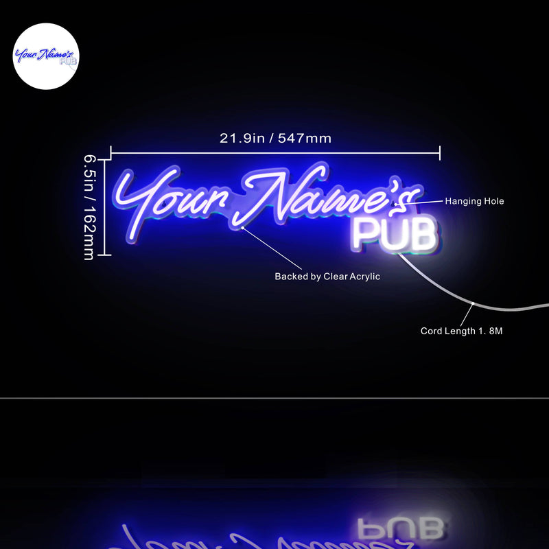 Personalized Ultra-Bright Bar Pub Custom Text LED Sign with Remote (Neon-Style, LED Technology) - LED Gift Works
