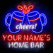 Custom Ultra-Bright Beer Cheers Home Bar LED Sign with Remote (Neon-Style, LED Technology) - Way Up Gifts