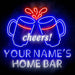 Custom Ultra-Bright Beer Cheers Home Bar LED Sign with Remote (Neon-Style, LED Technology) - Way Up Gifts