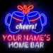 Custom Ultra-Bright Beer Cheers Home Bar LED Sign with Remote (Neon-Style, LED Technology) - Way Up Gifts