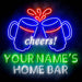 Custom Ultra-Bright Beer Cheers Home Bar LED Sign with Remote (Neon-Style, LED Technology) - Way Up Gifts