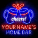 Custom Ultra-Bright Beer Cheers Home Bar LED Sign with Remote (Neon-Style, LED Technology) - Way Up Gifts