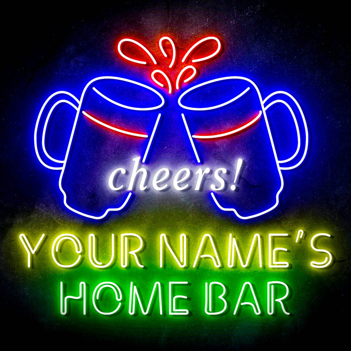 Custom Ultra-Bright Beer Cheers Home Bar LED Sign with Remote (Neon-Style, LED Technology) - Way Up Gifts