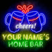 Custom Ultra-Bright Beer Cheers Home Bar LED Sign with Remote (Neon-Style, LED Technology) - Way Up Gifts