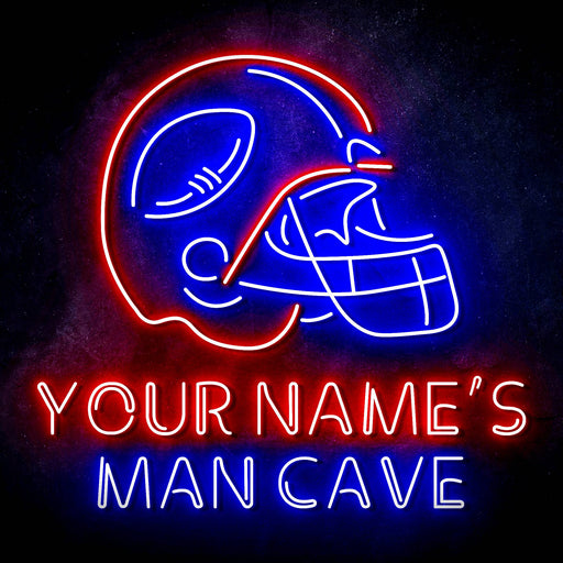Custom Ultra-Bright Helmet Football Man Cave LED Sign with Remote (Neon-Style, LED Technology) - Way Up Gifts