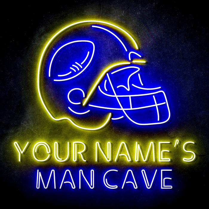 Custom Ultra-Bright Helmet Football Man Cave LED Sign with Remote (Neon-Style, LED Technology) - Way Up Gifts