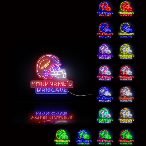 Custom Ultra-Bright Helmet Football Man Cave LED Sign with Remote (Neon-Style, LED Technology) - LED Gift Works