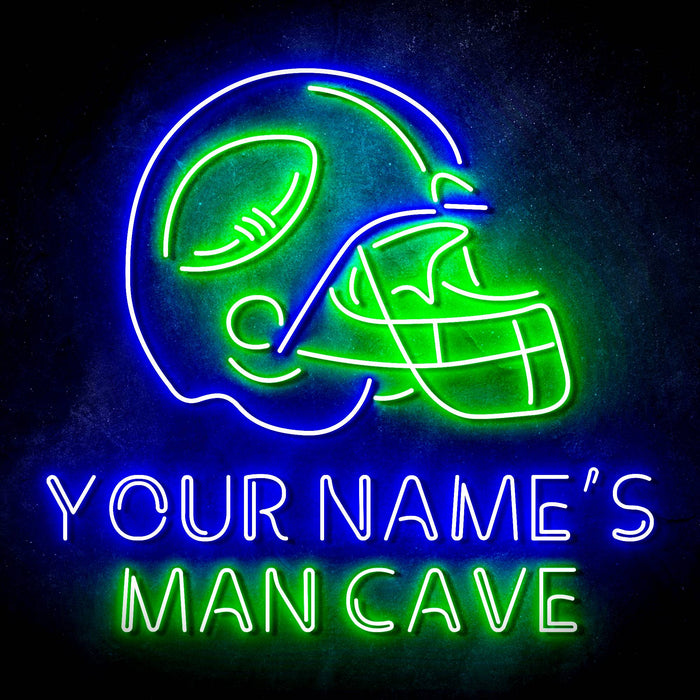 Custom Ultra-Bright Helmet Football Man Cave LED Sign with Remote (Neon-Style, LED Technology) - Way Up Gifts