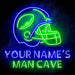 Custom Ultra-Bright Helmet Football Man Cave LED Sign with Remote (Neon-Style, LED Technology) - Way Up Gifts
