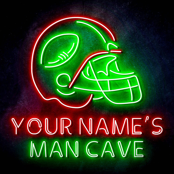Custom Ultra-Bright Helmet Football Man Cave LED Sign with Remote (Neon-Style, LED Technology) - Way Up Gifts