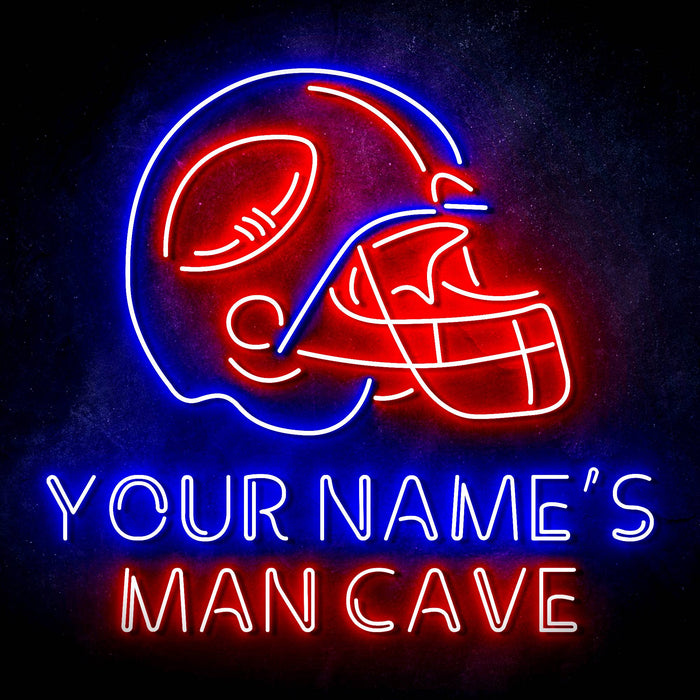 Custom Ultra-Bright Helmet Football Man Cave LED Sign with Remote (Neon-Style, LED Technology) - Way Up Gifts