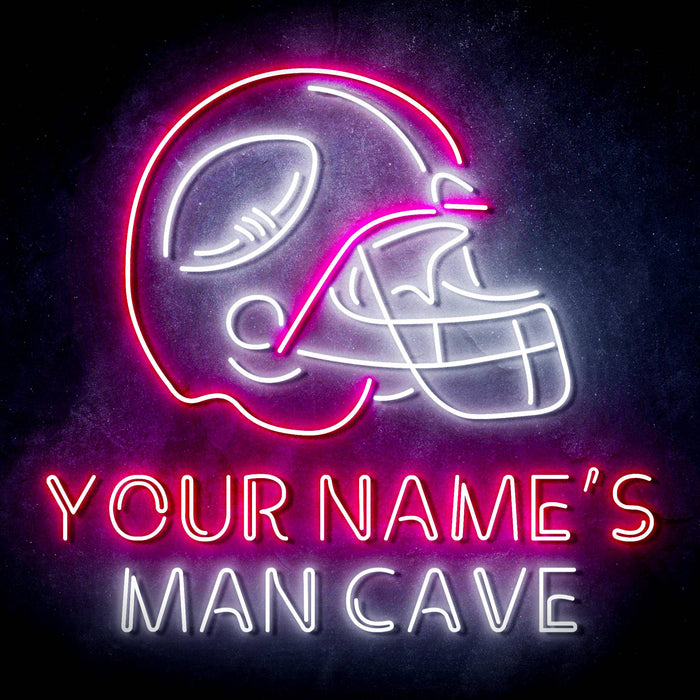 Custom Ultra-Bright Helmet Football Man Cave LED Sign with Remote (Neon-Style, LED Technology) - Way Up Gifts