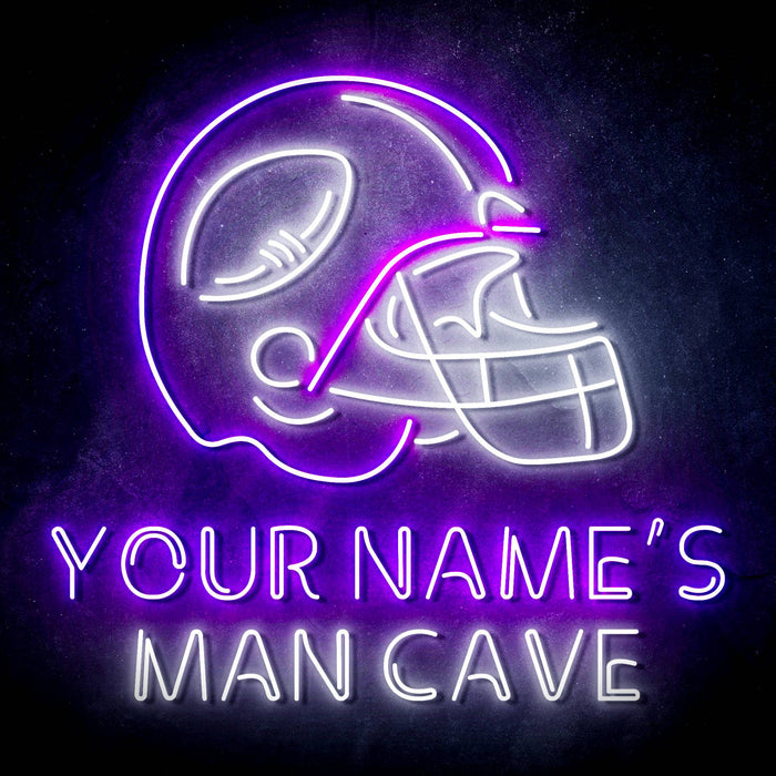 Custom Ultra-Bright Helmet Football Man Cave LED Sign with Remote (Neon-Style, LED Technology) - Way Up Gifts