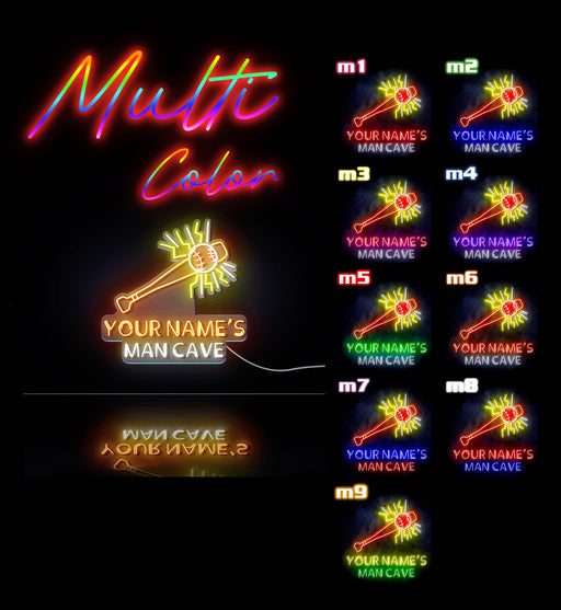 Custom Ultra-Bright Baseball Man Cave LED Sign with Remote (Neon-Style, LED Technology) - LED Gift Works
