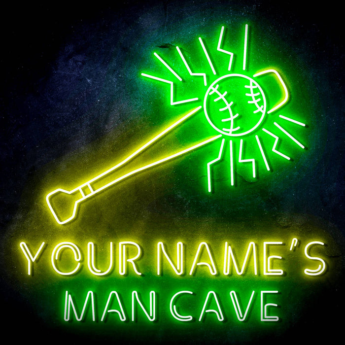 Custom Ultra-Bright Baseball Man Cave LED Sign with Remote (Neon-Style, LED Technology) - Way Up Gifts