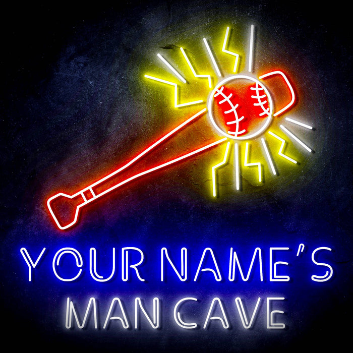 Custom Ultra-Bright Baseball Man Cave LED Sign with Remote (Neon-Style, LED Technology) - Way Up Gifts