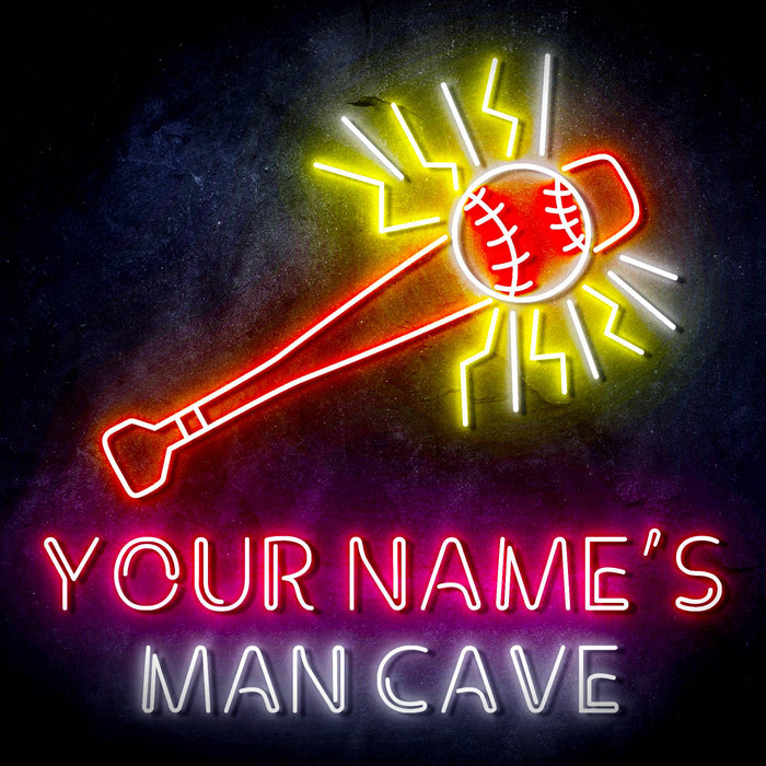 Custom Ultra-Bright Baseball Man Cave LED Sign with Remote (Neon-Style, LED Technology) - Way Up Gifts
