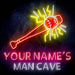 Custom Ultra-Bright Baseball Man Cave LED Sign with Remote (Neon-Style, LED Technology) - Way Up Gifts