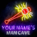 Custom Ultra-Bright Baseball Man Cave LED Sign with Remote (Neon-Style, LED Technology) - Way Up Gifts
