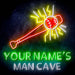 Custom Ultra-Bright Baseball Man Cave LED Sign with Remote (Neon-Style, LED Technology) - Way Up Gifts