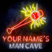 Custom Ultra-Bright Baseball Man Cave LED Sign with Remote (Neon-Style, LED Technology) - Way Up Gifts