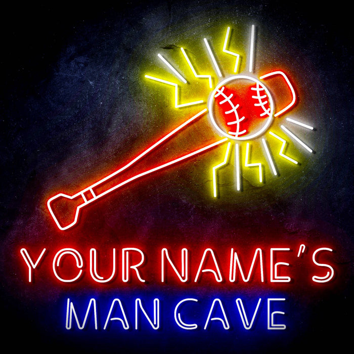 Custom Ultra-Bright Baseball Man Cave LED Sign with Remote (Neon-Style, LED Technology) - Way Up Gifts