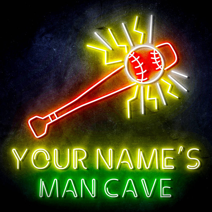 Custom Ultra-Bright Baseball Man Cave LED Sign with Remote (Neon-Style, LED Technology) - Way Up Gifts