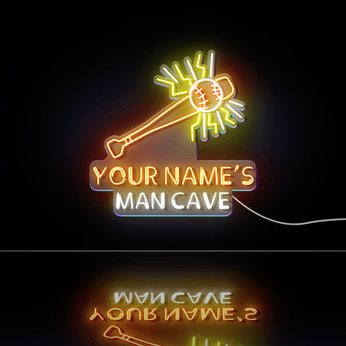 Custom Ultra-Bright Baseball Man Cave LED Sign with Remote (Neon-Style, LED Technology) - Way Up Gifts