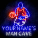 Custom Ultra-Bright Basketball Man Cave LED Sign with Remote (Neon-Style, LED Technology) - Way Up Gifts