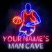 Custom Ultra-Bright Basketball Man Cave LED Sign with Remote (Neon-Style, LED Technology) - Way Up Gifts
