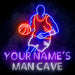 Custom Ultra-Bright Basketball Man Cave LED Sign with Remote (Neon-Style, LED Technology) - Way Up Gifts