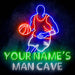 Custom Ultra-Bright Basketball Man Cave LED Sign with Remote (Neon-Style, LED Technology) - Way Up Gifts