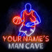 Custom Ultra-Bright Basketball Man Cave LED Sign with Remote (Neon-Style, LED Technology) - Way Up Gifts