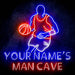 Custom Ultra-Bright Basketball Man Cave LED Sign with Remote (Neon-Style, LED Technology) - Way Up Gifts