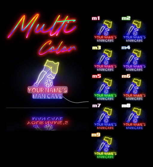 Custom Ultra-Bright Soccer Man Cave LED Sign with Remote (Neon-Style, LED Technology) - LED Gift Works