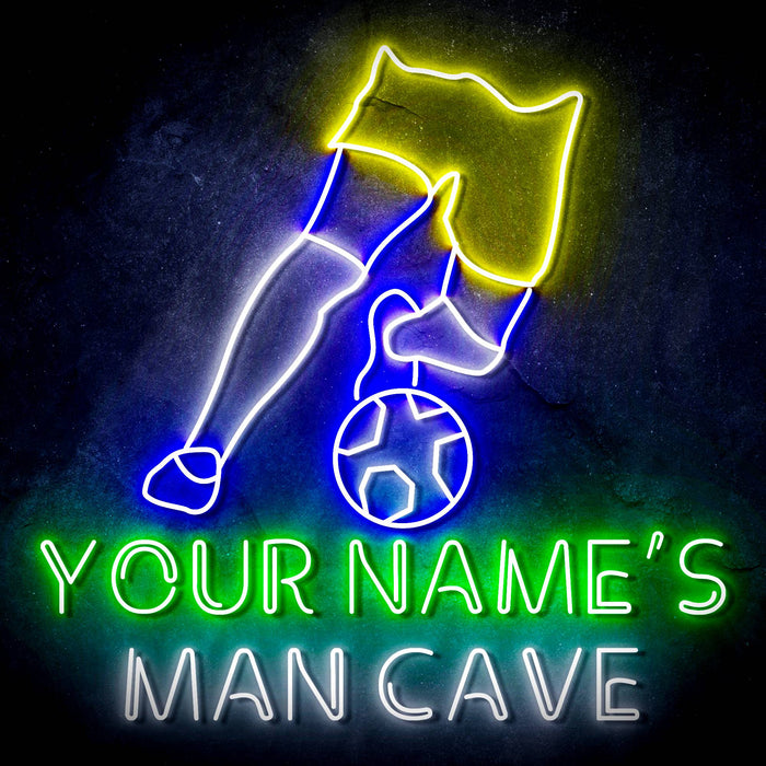 Custom Ultra-Bright Soccer Man Cave LED Sign with Remote (Neon-Style, LED Technology) - Way Up Gifts