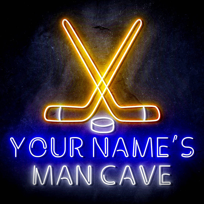 Custom Ultra-Bright Ice Hockey Man Cave LED Sign with Remote (Neon-Style, LED Technology) - Way Up Gifts