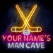 Custom Ultra-Bright Ice Hockey Man Cave LED Sign with Remote (Neon-Style, LED Technology) - Way Up Gifts