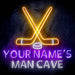 Custom Ultra-Bright Ice Hockey Man Cave LED Sign with Remote (Neon-Style, LED Technology) - Way Up Gifts