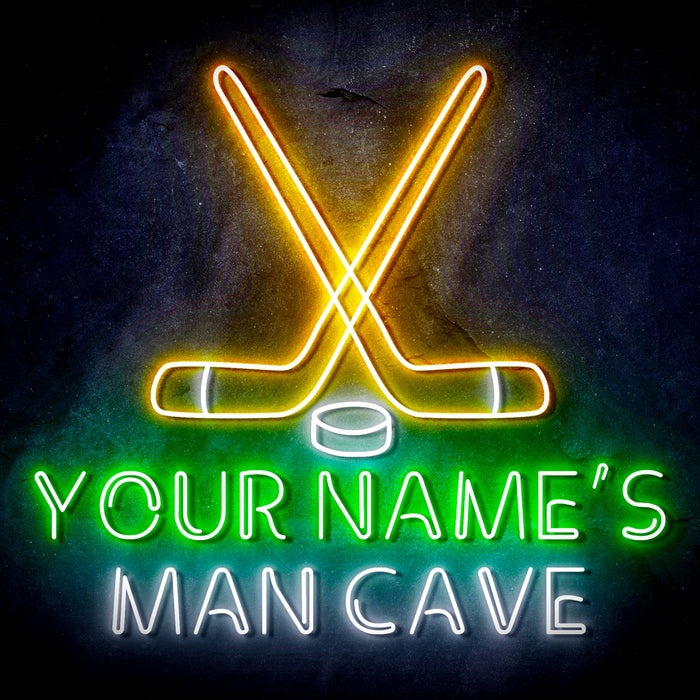 Custom Ultra-Bright Ice Hockey Man Cave LED Sign with Remote (Neon-Style, LED Technology) - Way Up Gifts