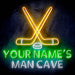 Custom Ultra-Bright Ice Hockey Man Cave LED Sign with Remote (Neon-Style, LED Technology) - Way Up Gifts