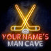 Custom Ultra-Bright Ice Hockey Man Cave LED Sign with Remote (Neon-Style, LED Technology) - Way Up Gifts