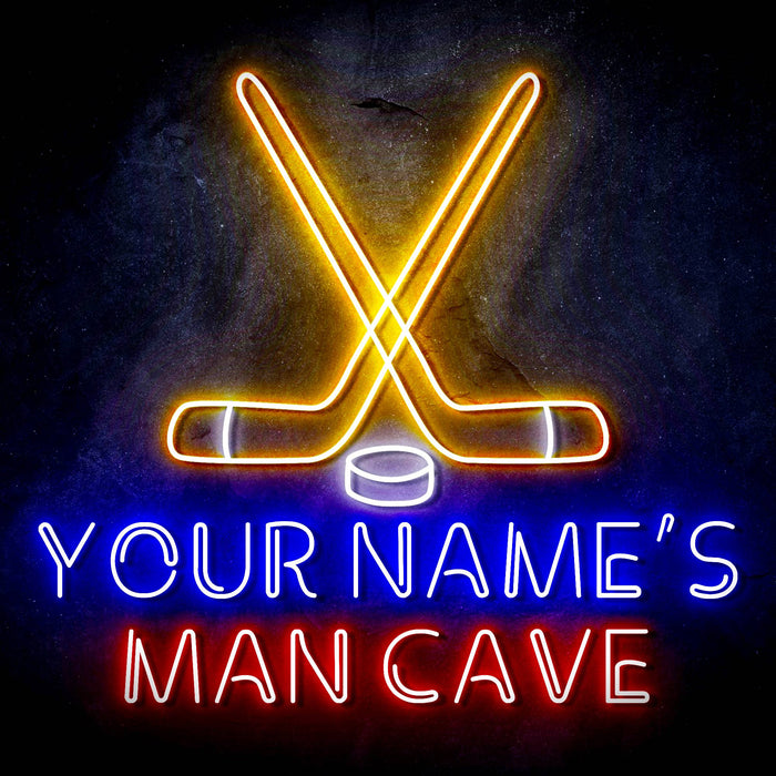 Custom Ultra-Bright Ice Hockey Man Cave LED Sign with Remote (Neon-Style, LED Technology) - Way Up Gifts