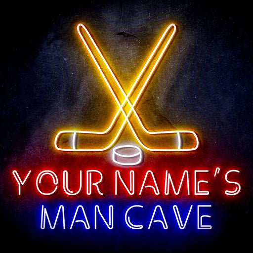 Custom Ultra-Bright Ice Hockey Man Cave LED Sign with Remote (Neon-Style, LED Technology) - Way Up Gifts