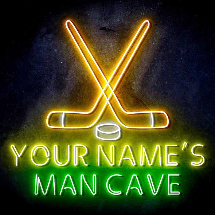 Custom Ultra-Bright Ice Hockey Man Cave LED Sign with Remote (Neon-Style, LED Technology) - Way Up Gifts