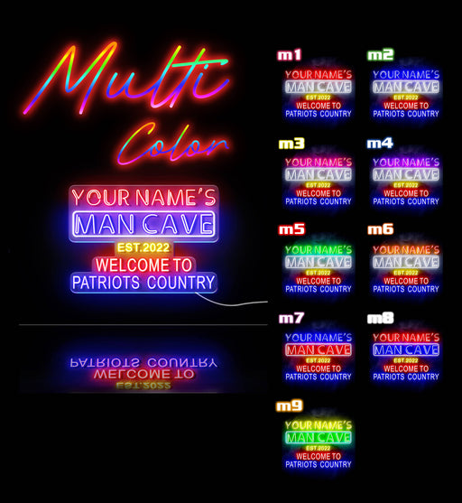 Custom Ultra-Bright Welcome Patriots Country Man Cave LED Sign with Remote (Neon-Style, LED Technology) - LED Gift Works