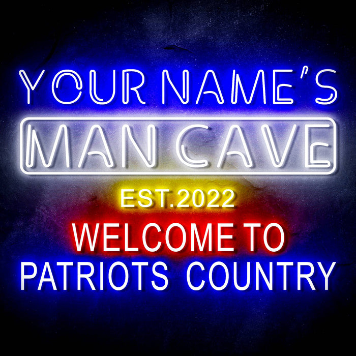 Custom Ultra-Bright Welcome Patriots Country Man Cave LED Sign with Remote (Neon-Style, LED Technology) - Way Up Gifts