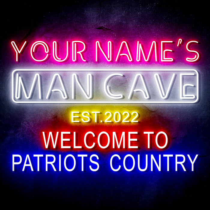 Custom Ultra-Bright Welcome Patriots Country Man Cave LED Sign with Remote (Neon-Style, LED Technology) - Way Up Gifts